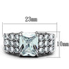 WildKlass Stainless Steel Ring High Polished (no Plating) Women AAA Grade CZ Clear-WildKlass Jewelry