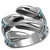 WildKlass Stainless Steel Ring High Polished (no Plating) Women Top Grade Crystal Sapphire-WildKlass Jewelry