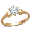 WildKlass Stainless Steel Ring IP Rose Gold Women AAA Grade CZ Clear-WildKlass Jewelry