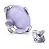 WildKlass Semi Precious Stone Prong Set 316L Surgical Steel Internally Threaded Dermal Anchor Top-WildKlass Jewelry