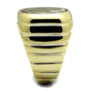 WildKlass Stainless Steel Ring IP GoldMen Semi-Precious Smoked Quartz-WildKlass Jewelry