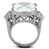 WildKlass Stainless Steel Ring High Polished (no Plating) Women AAA Grade CZ Clear-WildKlass Jewelry