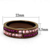 WildKlass Stainless Steel Ring IP Coffee Light Women Top Grade Crystal Multi Color-WildKlass Jewelry