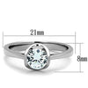 WildKlass Stainless Steel Ring High Polished (no Plating) Women AAA Grade CZ Clear-WildKlass Jewelry