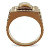 WildKlass Stainless Steel Ring IP Coffee Light Men Semi-Precious Brown-WildKlass Jewelry