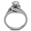 WildKlass Stainless Steel Pave Ring High Polished (no Plating) Women AAA Grade CZ Clear-WildKlass Jewelry