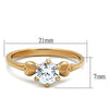 WildKlass Stainless Steel Ring IP Rose Gold Women AAA Grade CZ Clear-WildKlass Jewelry