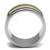 WildKlass Stainless Steel Ring Two-Tone IP Gold Men Epoxy Jet-WildKlass Jewelry