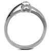 WildKlass Stainless Steel Ring High Polished Women AAA Grade CZ Clear-WildKlass Jewelry