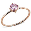 WildKlass Stainless Steel Ring IP Rose Gold Women AAA Grade CZ Rose-WildKlass Jewelry