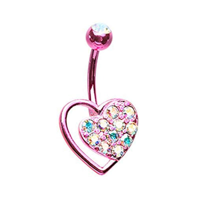 Pink Piece of my Heart WildKlass Belly Button Ring-WildKlass Jewelry
