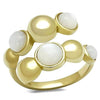 WildKlass Stainless Steel Ring IP Gold Women Semi-Precious Aurora Borealis (Rainbow Effect)-WildKlass Jewelry