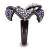 WildKlass Stainless Steel Ring IP Dark Brown (IP Coffee) Women Top Grade Crystal Multi Color-WildKlass Jewelry