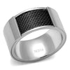 WildKlass Stainless Steel Ring High Polished Men Epoxy Jet-WildKlass Jewelry
