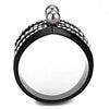 WildKlass Stainless Steel Ring IP Light Black (IP Gun) Women Synthetic Gray-WildKlass Jewelry