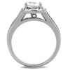 WildKlass Stainless Steel Ring High Polished (no Plating) Women AAA Grade CZ Clear-WildKlass Jewelry