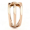 WildKlass Stainless Steel Ring IP Rose Gold Women-WildKlass Jewelry