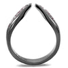 WildKlass Stainless Steel Ring IP Light Black (IP Gun) Women Top Grade Crystal Light Amethyst-WildKlass Jewelry