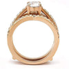WildKlass Stainless Steel Ring IP Rose Gold Women AAA Grade CZ Clear-WildKlass Jewelry