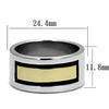 WildKlass Stainless Steel Ring Two-Tone IP Gold Men Epoxy Jet-WildKlass Jewelry