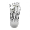 WildKlass Stainless Steel Ring High Polished Women AAA Grade CZ Clear-WildKlass Jewelry
