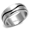 WildKlass Stainless Steel Ring High Polished Men Epoxy Jet-WildKlass Jewelry