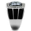 WildKlass Stainless Steel Ring High Polished Men Semi-Precious Jet-WildKlass Jewelry