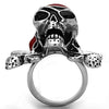 WildKlass Stainless Steel Skull Ring High Polished (no Plating) Unisex Epoxy Siam-WildKlass Jewelry