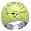 WildKlass Stainless Steel Ring High Polished (no Plating) Women Epoxy Citrine Yellow-WildKlass Jewelry