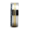 WildKlass Stainless Steel Ring Two-Tone IP Gold Men Top Grade Crystal Montana-WildKlass Jewelry