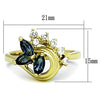 WildKlass Stainless Steel Ring IP Gold Women Top Grade Crystal Montana-WildKlass Jewelry