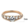 WildKlass Stainless Steel Ring IP Rose Gold Women AAA Grade CZ Clear-WildKlass Jewelry