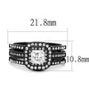 WildKlass Stainless Steel Ring IP Women AAA Grade CZ Clear-WildKlass Jewelry