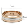WildKlass Stainless Steel Ring Two-Tone IP Rose Gold Men-WildKlass Jewelry