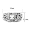 WildKlass Stainless Steel Ring High Polished Women AAA Grade CZ Clear-WildKlass Jewelry