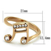 WildKlass Stainless Steel Ring IP Rose Gold Women Top Grade Crystal Clear-WildKlass Jewelry