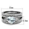 WildKlass Stainless Steel Ring High Polished (no Plating) Women AAA Grade CZ Clear-WildKlass Jewelry