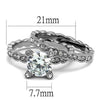 WildKlass Stainless Steel Ring High Polished Women AAA Grade CZ Clear-WildKlass Jewelry
