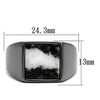 WildKlass Stainless Steel Ring IP Light Black (IP Gun) Men Semi-Precious Gray-WildKlass Jewelry