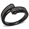WildKlass Stainless Steel Ring IP Women Top Grade Crystal Clear-WildKlass Jewelry