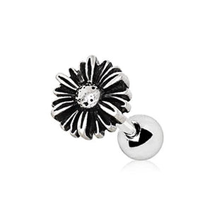 316L Stainless Steel Aster Flower WildKlass Cartilage Earring-WildKlass Jewelry