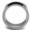 WildKlass Stainless Steel Ring High Polished Men Epoxy Jet-WildKlass Jewelry