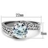 WildKlass Stainless Steel Ring High Polished (no Plating) Women AAA Grade CZ Clear-WildKlass Jewelry