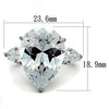 WildKlass Stainless Steel Ring High Polished Women AAA Grade CZ Clear-WildKlass Jewelry