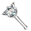 Triangle CZ Top 316L Surgical Steel WildKlass Nose Bone Stud Rings-WildKlass Jewelry