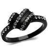 WildKlass Stainless Steel Ring IP Black Women Top Grade Crystal Black Diamond-WildKlass Jewelry