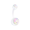 WildKlass Jewelry Glitter Opal Bio Flexible Shaft Acrylic Ball Belly Button Ring-WildKlass Jewelry