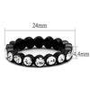 WildKlass Stainless Steel Ring IP Black Women Top Grade Crystal Clear-WildKlass Jewelry