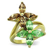WildKlass Stainless Steel Ring IP Gold Women Top Grade Crystal Multi Color Flower-WildKlass Jewelry