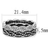 WildKlass Stainless Steel Ring Two-Tone IP Black Women Top Grade Crystal Clear-WildKlass Jewelry